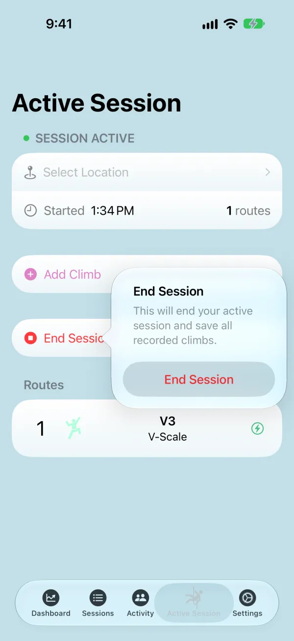 End Session confirmation